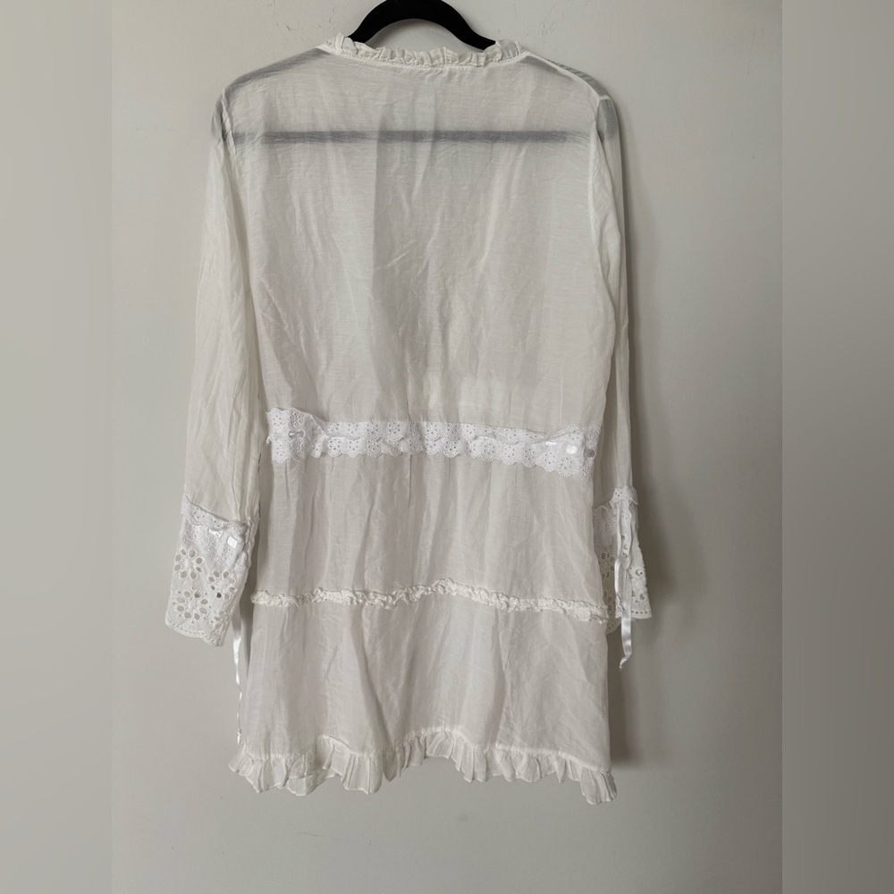 Vintage Y2K Romantic Feminine Ruffle Silk Blend Swim Cover Up or Nightie - Picture 11 of 14